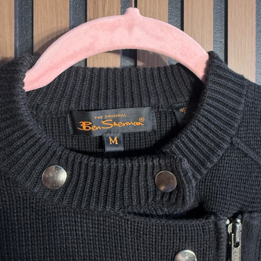 Ben Sherman Black Bomber Jacket M - Picture 3 of 5